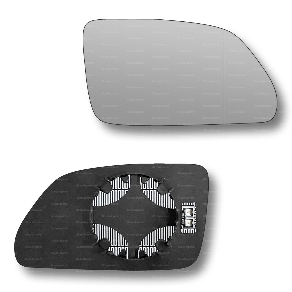 Replacement Wing Mirror Glass Right for VW Polo 2005-2009 Clip-On Driver Off side Heated with Blind Spot