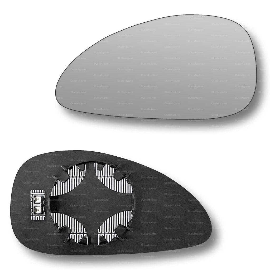 Replacement Wing Mirror Glass Left for Citroen C4 2004-2009 Clip-On Passenger Near Side N/S Heated Convex
