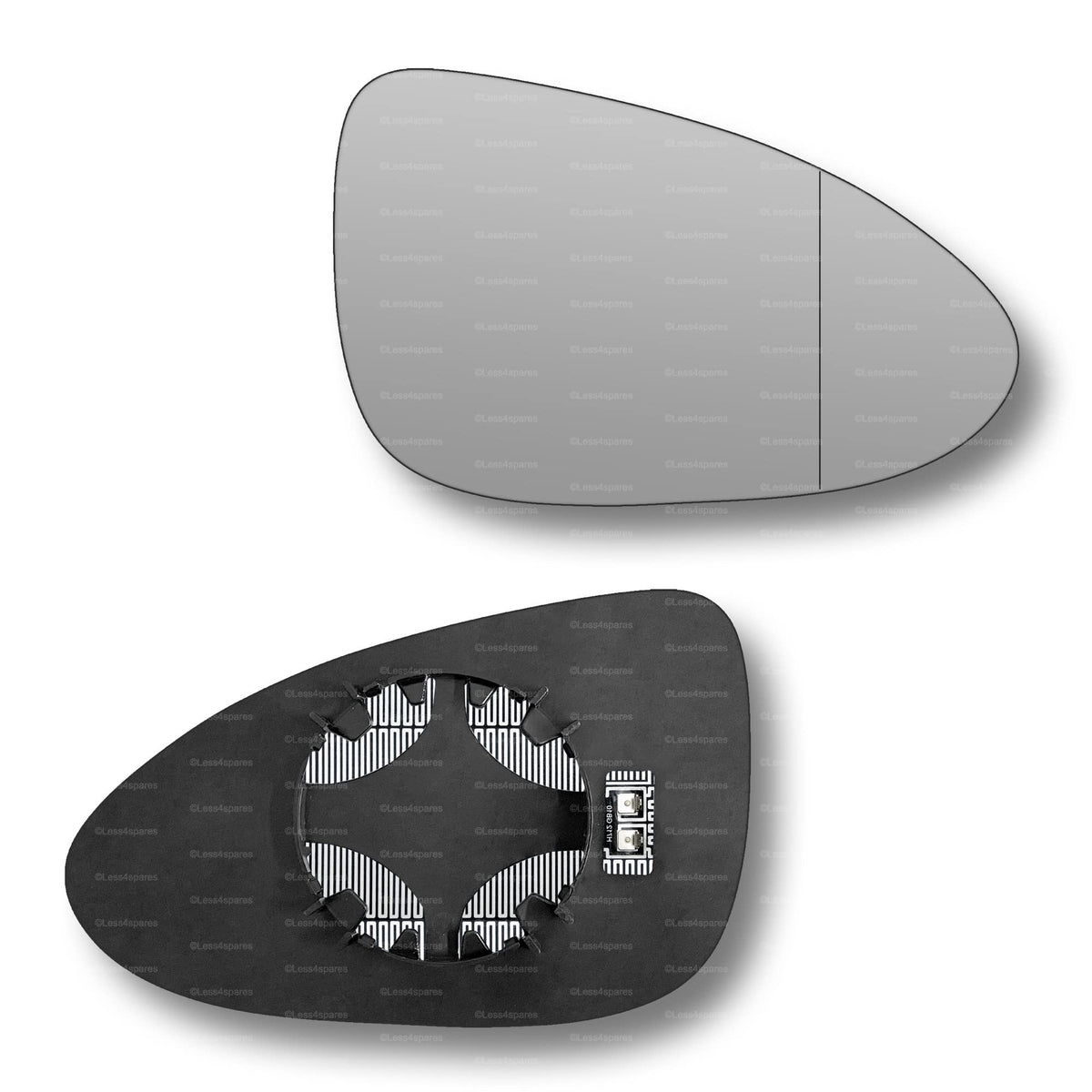 Replacement Wing Mirror Glass Right for Chevrolet Aveo T300 2012-2015 Clip-On Driver Off side Heated with Blind Spot