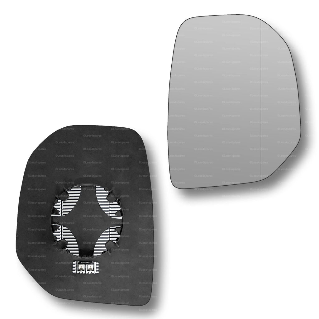 Replacement Wing Mirror Glass Right for Peugeot Partner 2008-2012 Clip-On Driver Off side Heated with Blind Spot