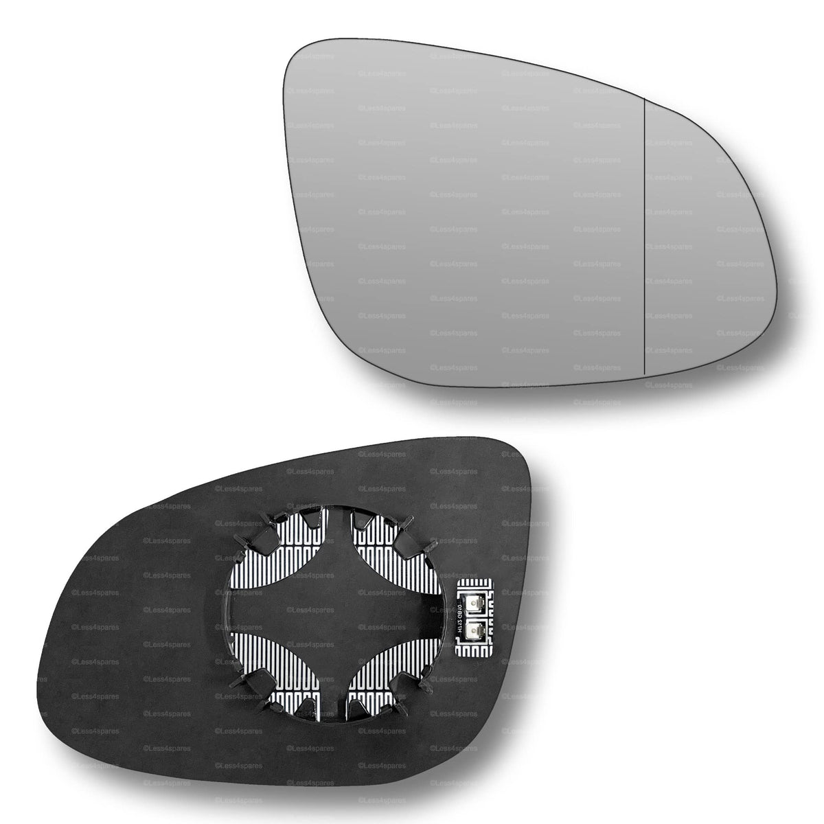 Replacement Wing Mirror Glass Right for Renault Kangoo 2013-2021 Clip-On Driver Off side Heated with Blind Spot