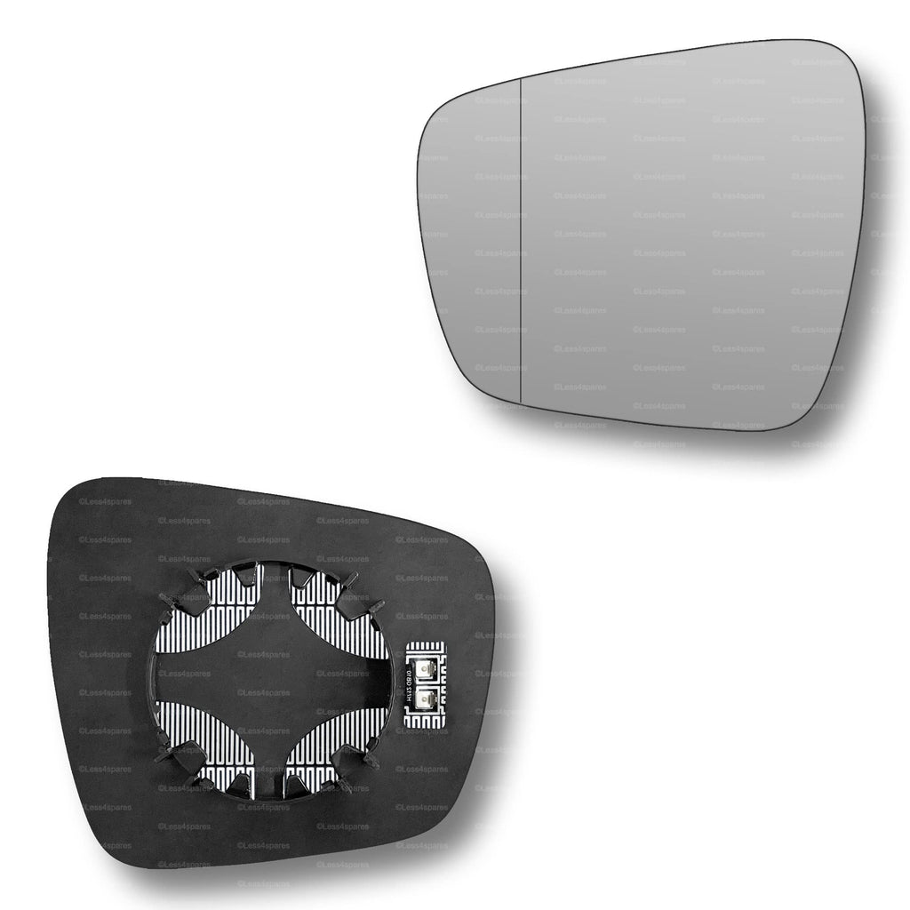 Replacement Wing Mirror Glass Left for Renault Scenic, Grand Scenic 2016-2021 Clip-On Passenger Near Side N/S Heated with Blind Spot
