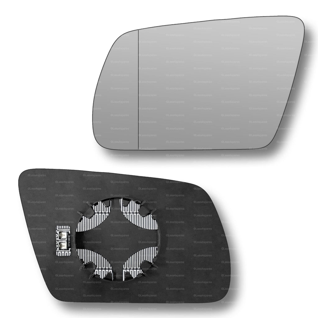 Replacement Wing Mirror Glass Left for Audi A6 Allroad 1999-2009 Clip-On Passenger Near Side N/S Heated with Blind Spot