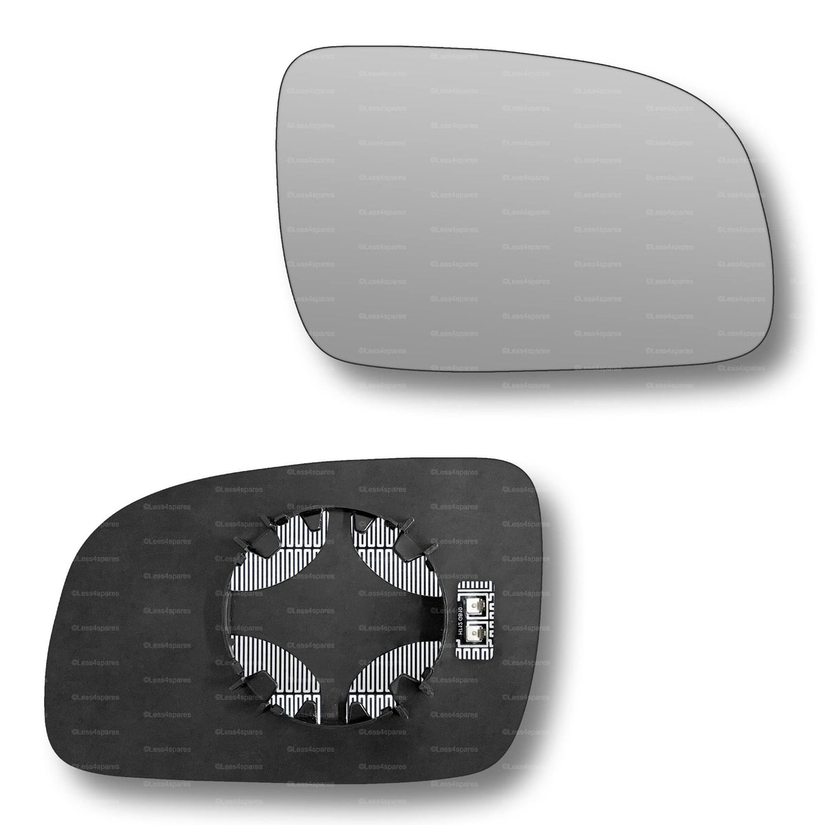 Replacement Wing Mirror Glass Right for VW Polo 2000-2002 Clip-On Driver Off side Heated Convex
