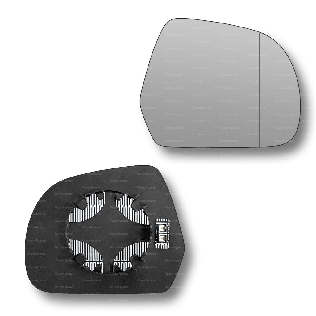 Replacement Wing Mirror Glass Right for Nissan Leaf 2011-2017 Clip-On Driver Off side Heated with Blind Spot