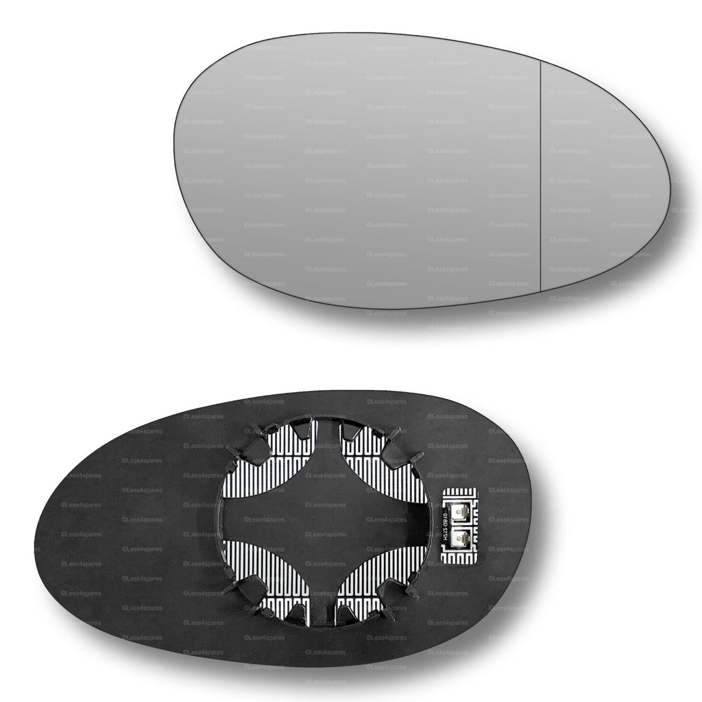 Replacement Wing Mirror Glass Right for Smart City Coupe, Fortwo, Roadster 1998-2007 Clip-On Driver Off side Heated with Blind Spot