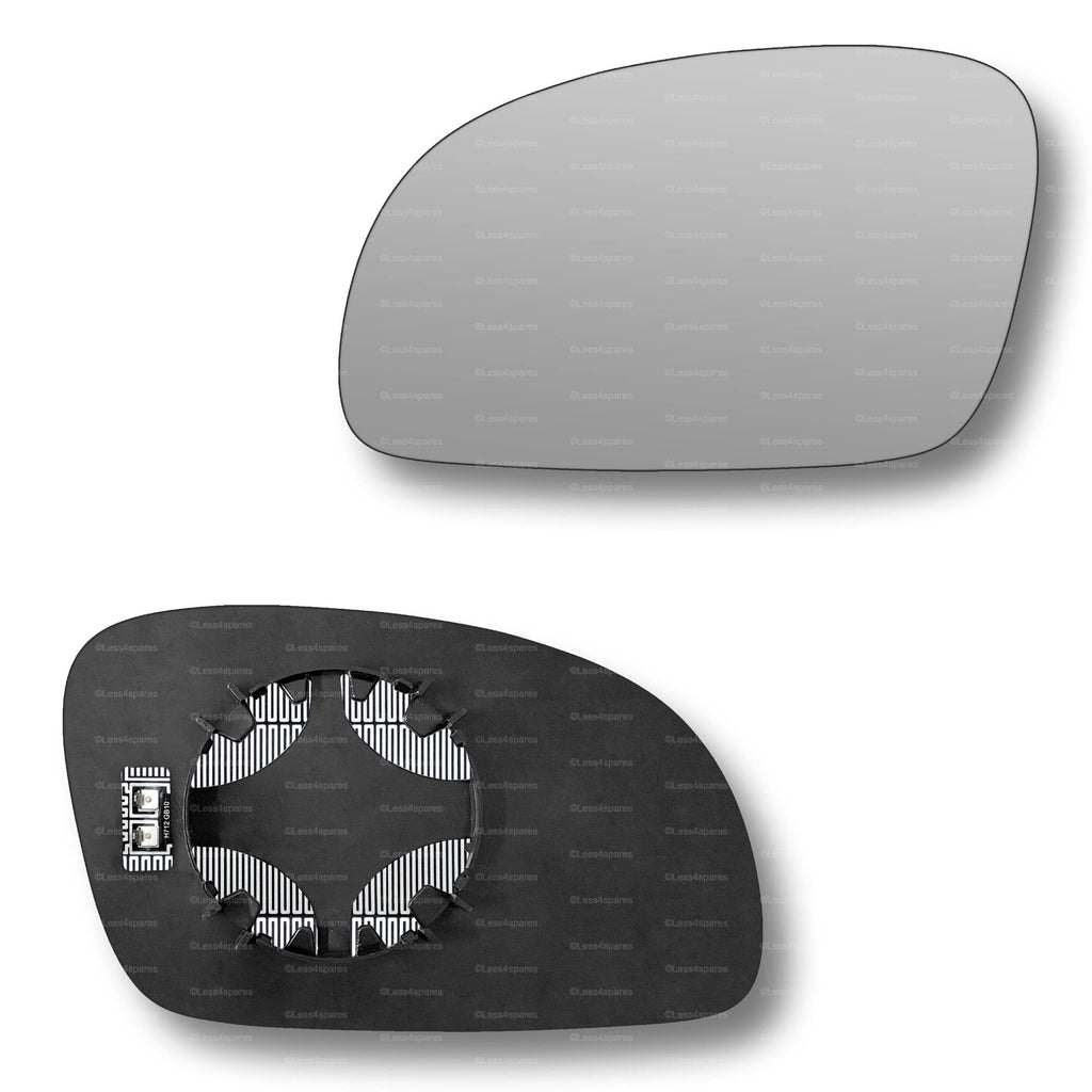 Replacement Wing Mirror Glass Left for VW New Beetle 2003-2010 Clip-On Passenger Near Side N/S Heated Convex
