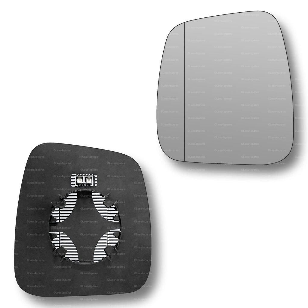 Replacement Wing Mirror Glass Left for Peugeot Bipper 2008-2017 Clip-On Passenger Near Side N/S Heated with Blind Spot