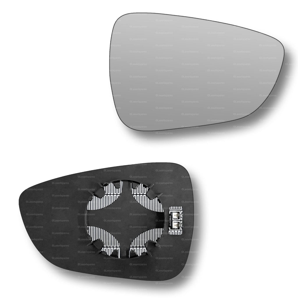 Replacement Wing Mirror Glass Right for Ford Focus 2018-2022 Clip-On Driver Off side Heated Convex