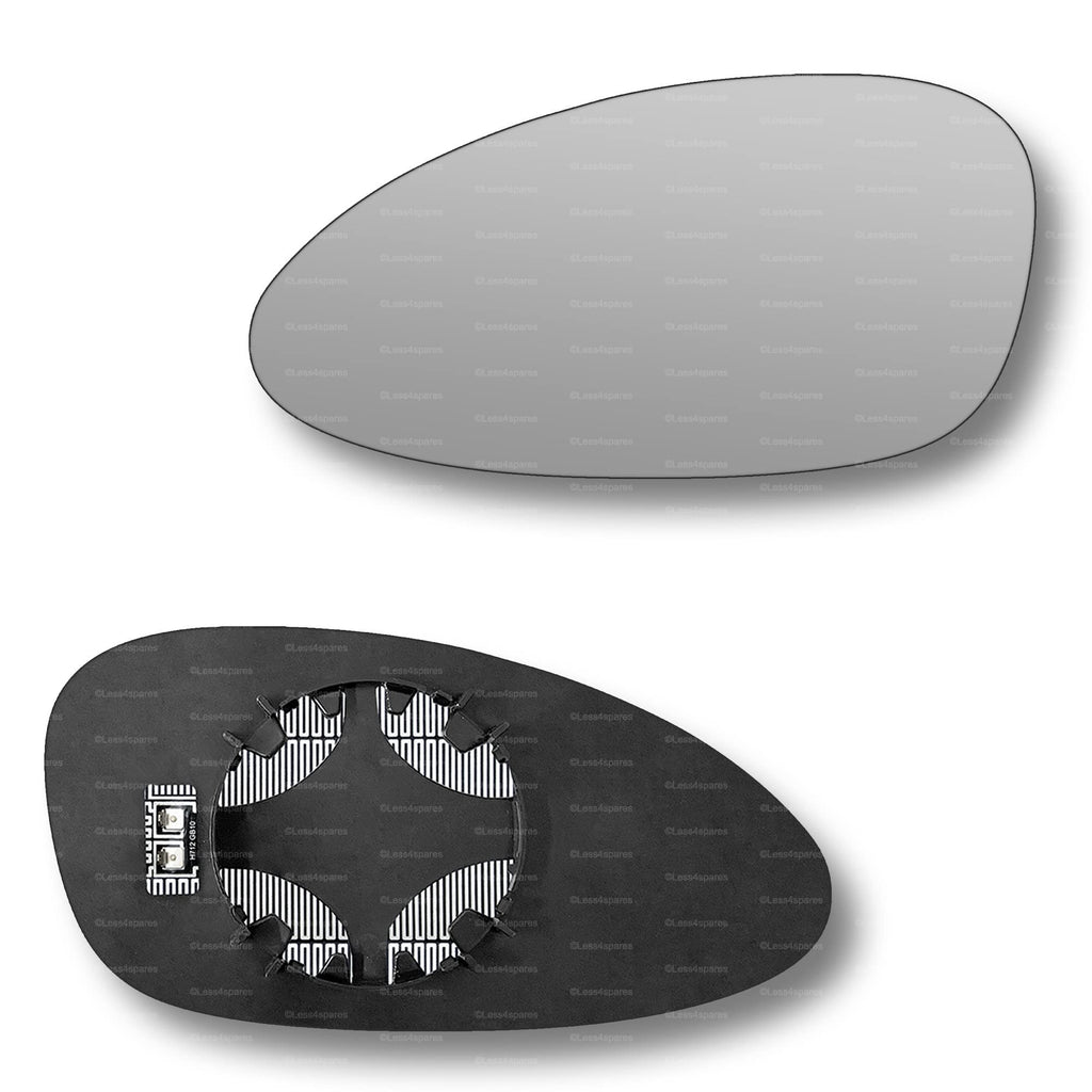 Replacement Wing Mirror Glass Left for Porsche 928 998 1992-1995 Clip-On Passenger Near Side N/S Heated Convex