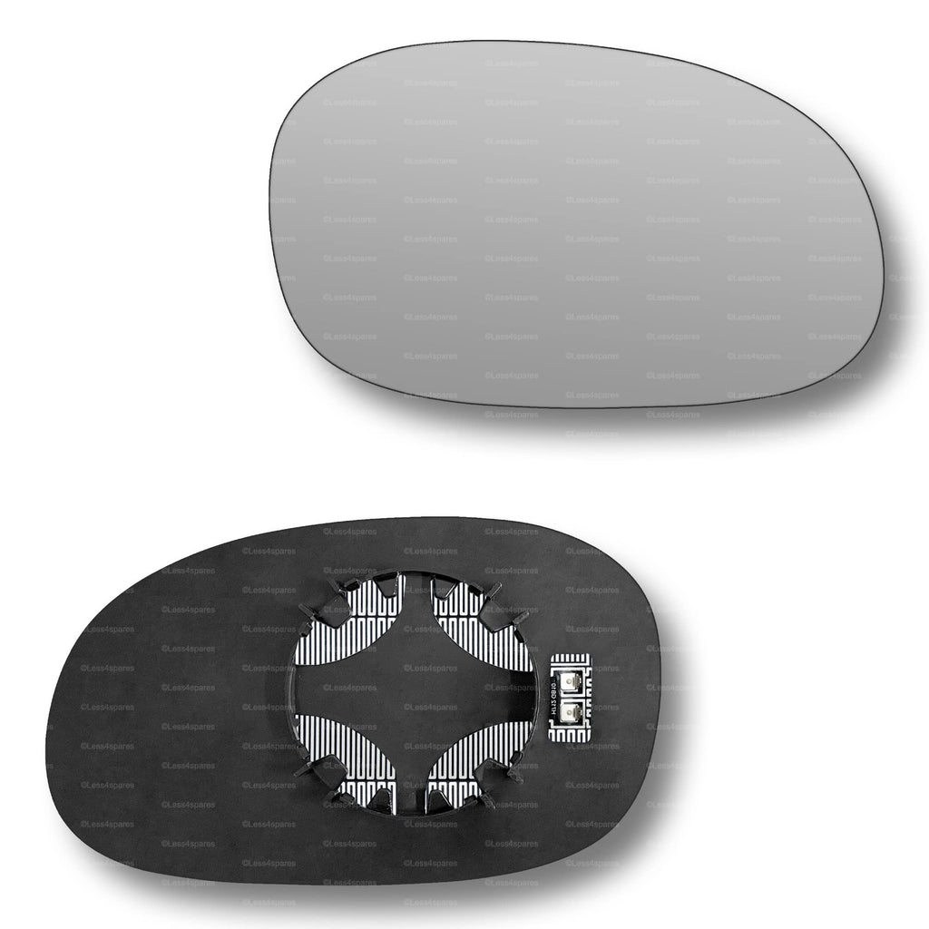 Replacement Wing Mirror Glass Right for Peugeot 206 1998-2010 Clip-On Driver Off side Heated Convex