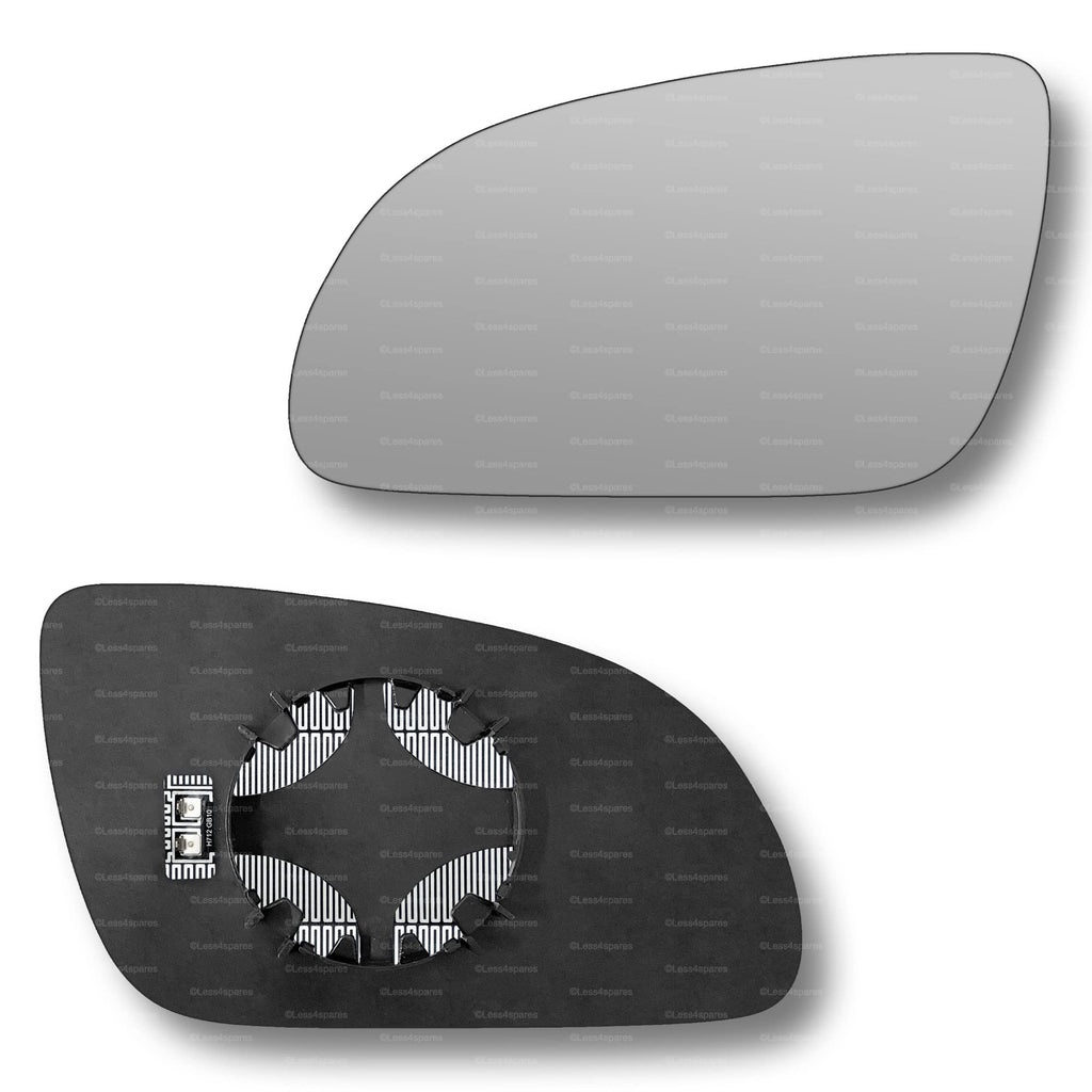 Replacement Wing Mirror Glass Left for Audi A8 2003-2007 Clip-On Passenger Near Side N/S Heated Convex