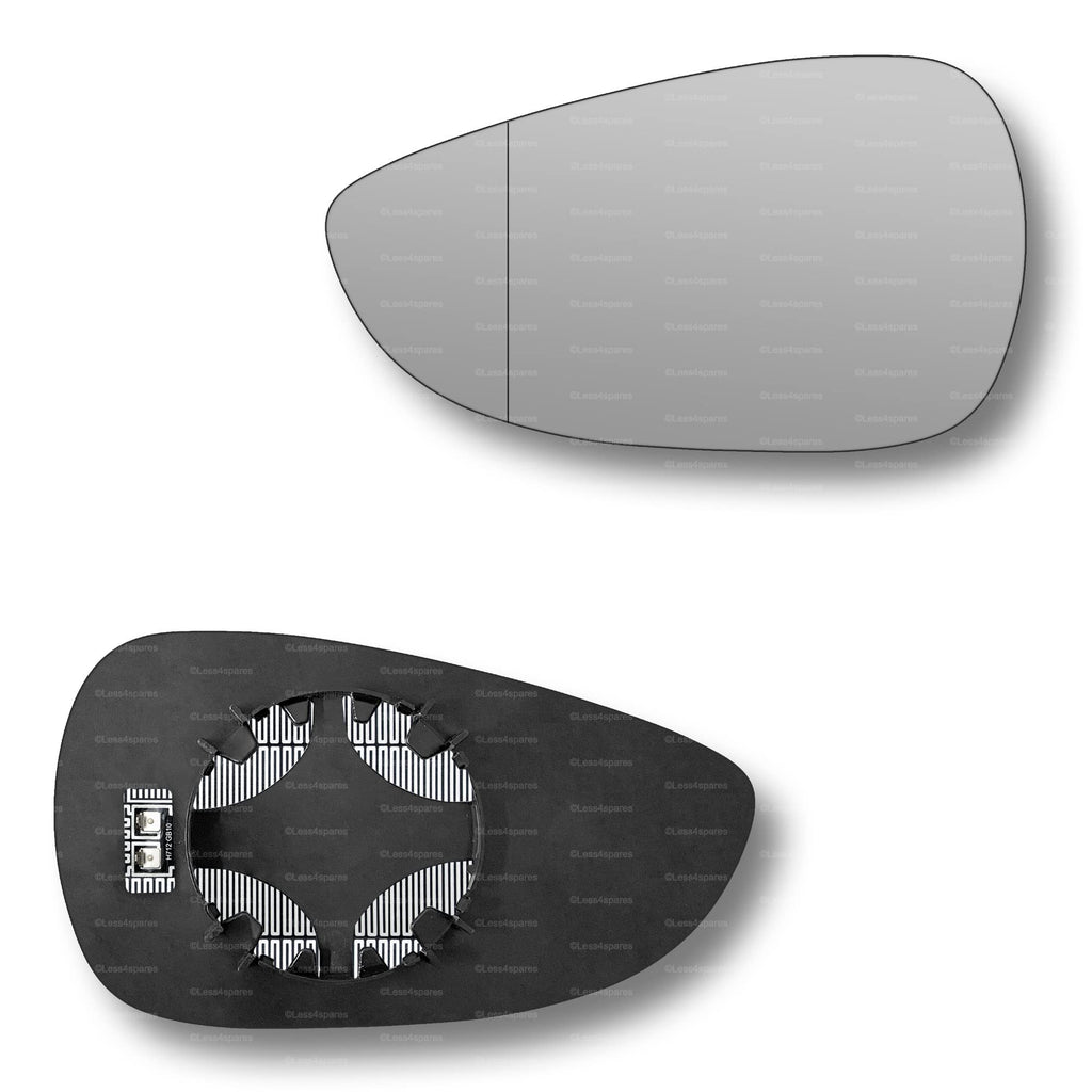 Replacement Wing Mirror Glass Left for Ford Fiesta 2008-2017 Clip-On Passenger Near Side N/S Heated with Blind Spot